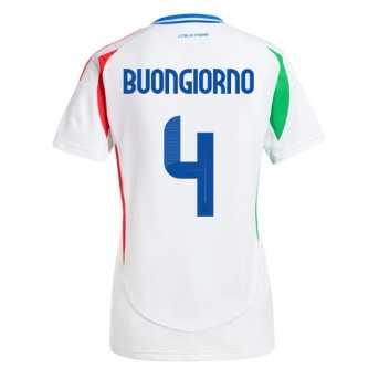 Italia Alessandro Buongiorno #4 Maglia Gara Trasferta Repliche Europei 2024 Donna